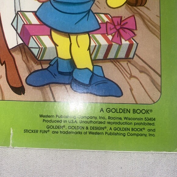 Vintage Christmas Sticker Fun Book Rudolph the Red Nosed Reindeer 1989 Golden - Picture 3 of 12